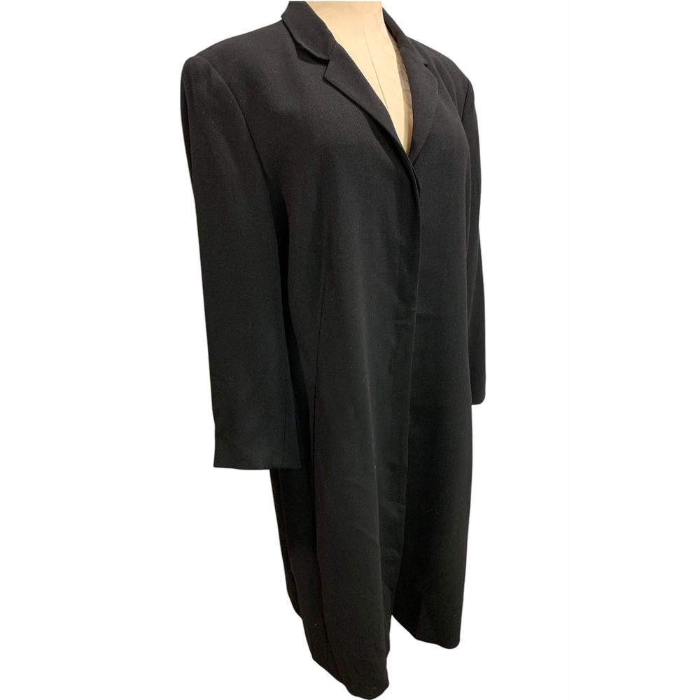 Size 14 Liz Claiborne Collection Womens Vintage Wool Coat Black Overcoat